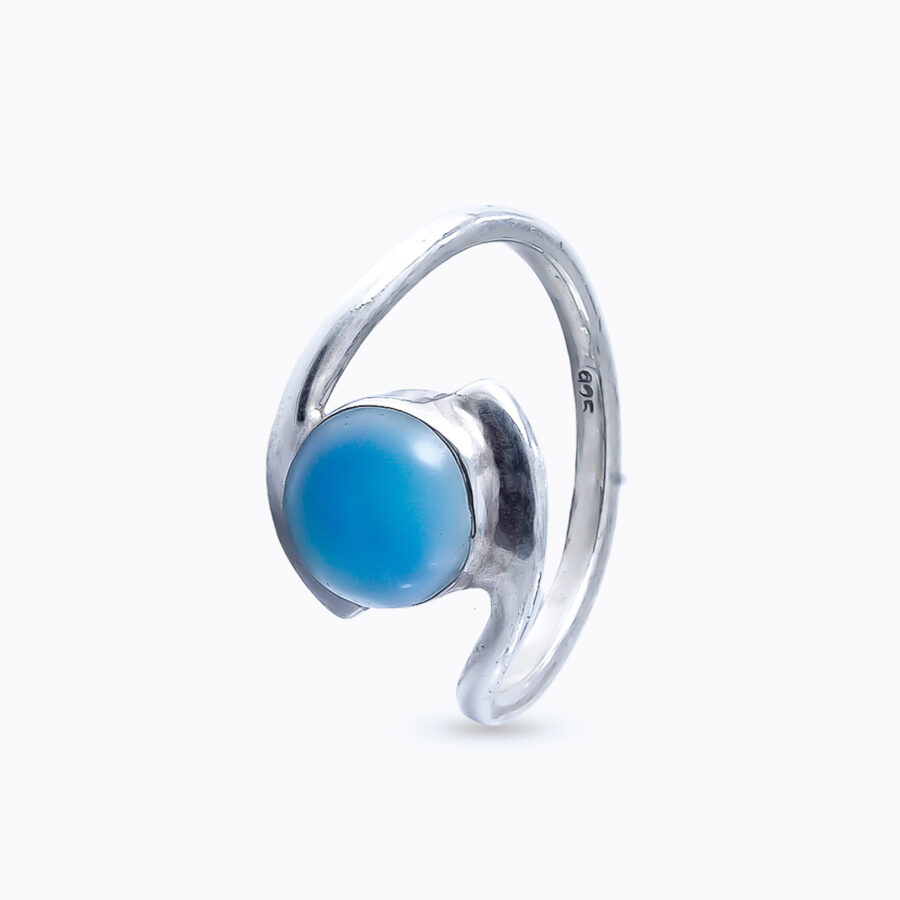 ANILLO PLATA 925 PIEDRA NATURAL ENGARCE SUPERIOR E INFERIOR