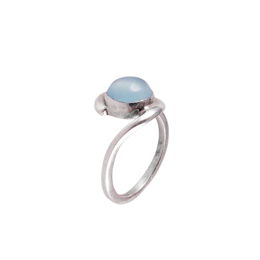 ANILLO PLATA 925 PIEDRA NATURAL ENGARCE SUPERIOR E INFERIOR - Imagen 2