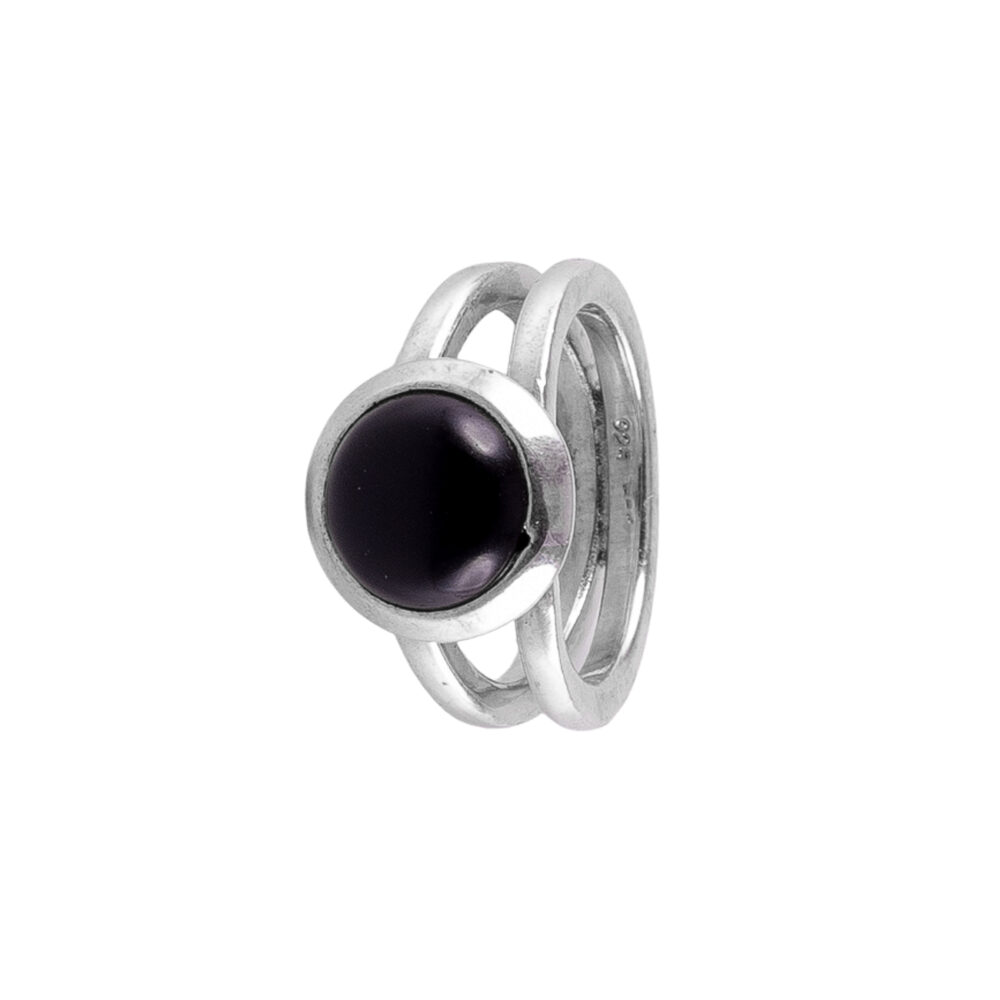 ANILLO PLATA 925 PIEDRA NATURAL VARIOS COLORES REDONDA - Imagen 2