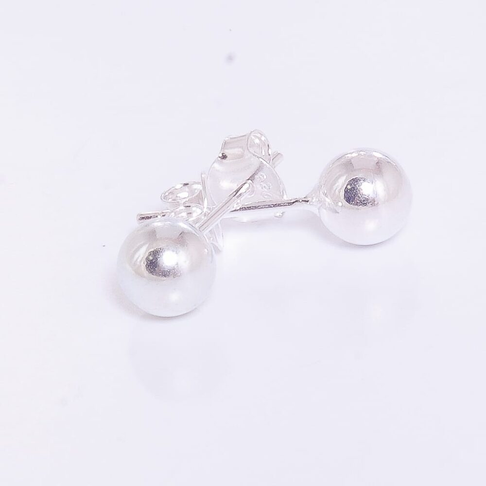 AROS DE PLATA 925 PASANTE PERLA PLATEADO 8MM-A5249 - Imagen 2