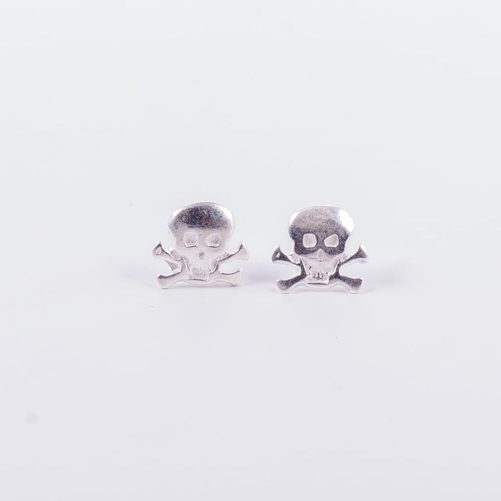 AROS DE PLATA 925 PASANTE CALAVERA LISA-A5352 - Imagen 2