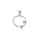DIJE DE PLATA 925 ESFERA ABIERTA CON 2 CUBIC PEQUEÑOS - Imagen 2