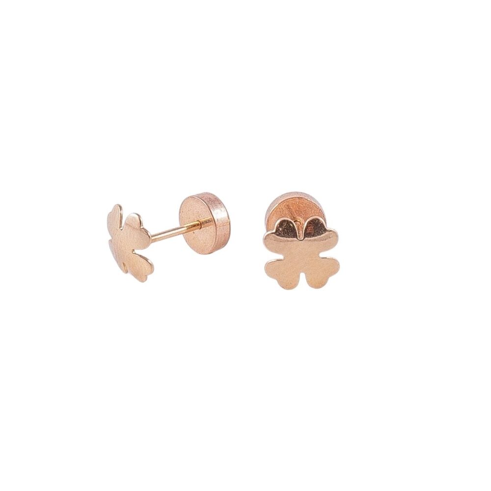 AROS ABRIDORES BEBE DE ORO 18 K TREBOL LISO - ABO009 - Imagen 2