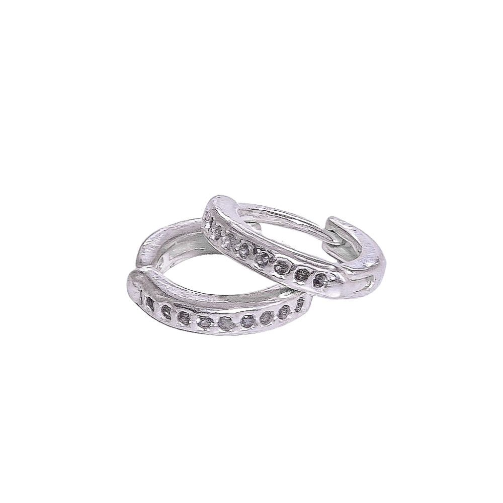 AROS DE PLATA 925 ARGOLLA CON CUBIC 11MM - AR31