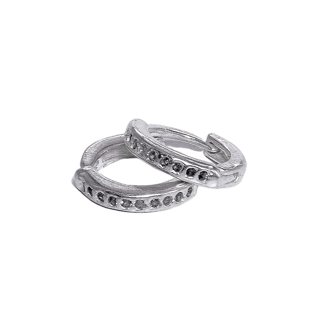 AROS DE PLATA 925 ARGOLLA CON CUBIC 11MM - AR31 - Imagen 2