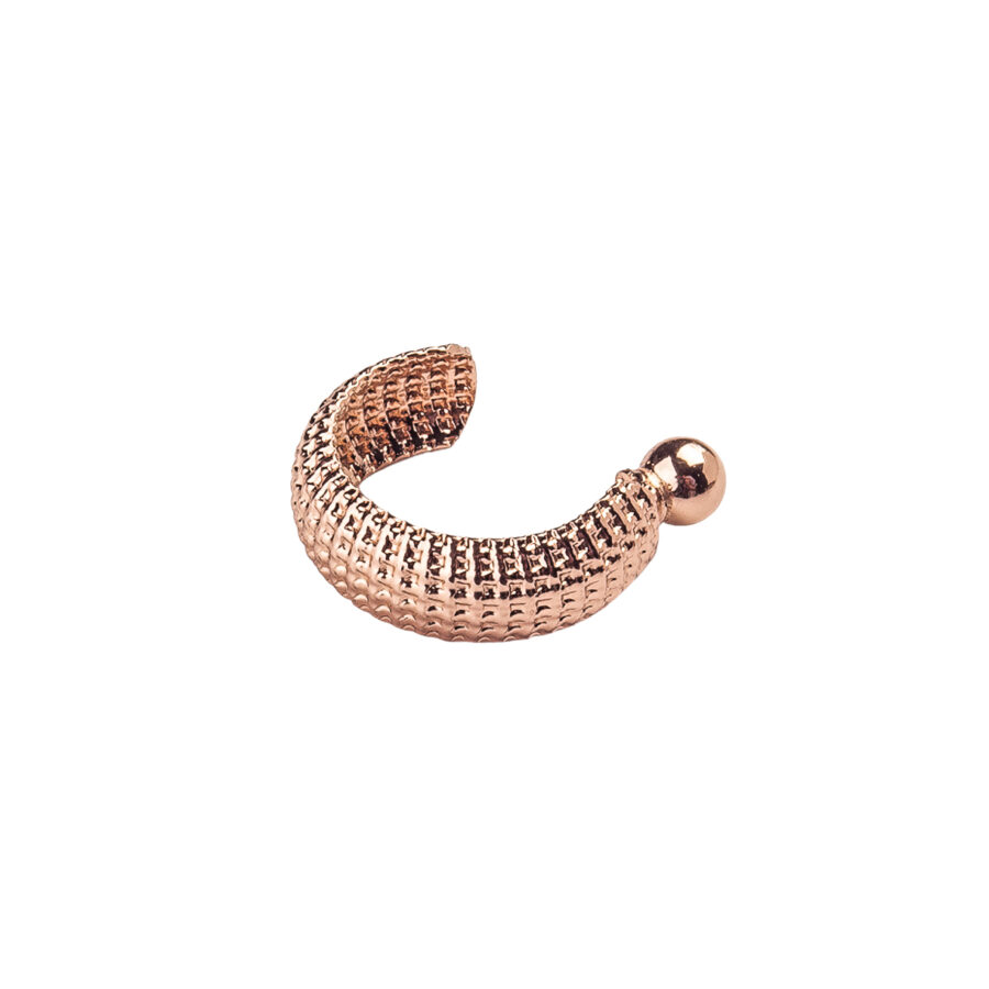 ARO DE PLATA 925 ROSE CUFF TRAMA FACETADO-ARG134