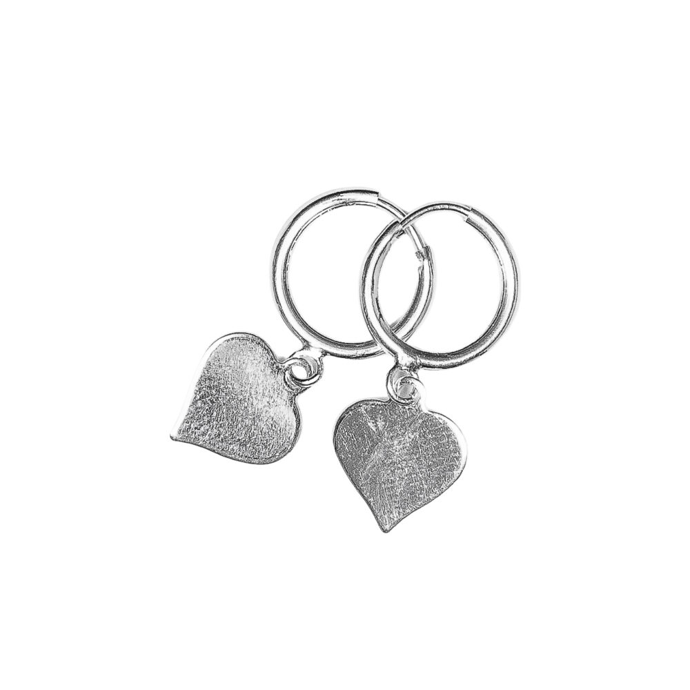 AROS DE PLATA 925 ARGOLLITAS CON CORAZON COLGANTE - ARG2373 - Imagen 2