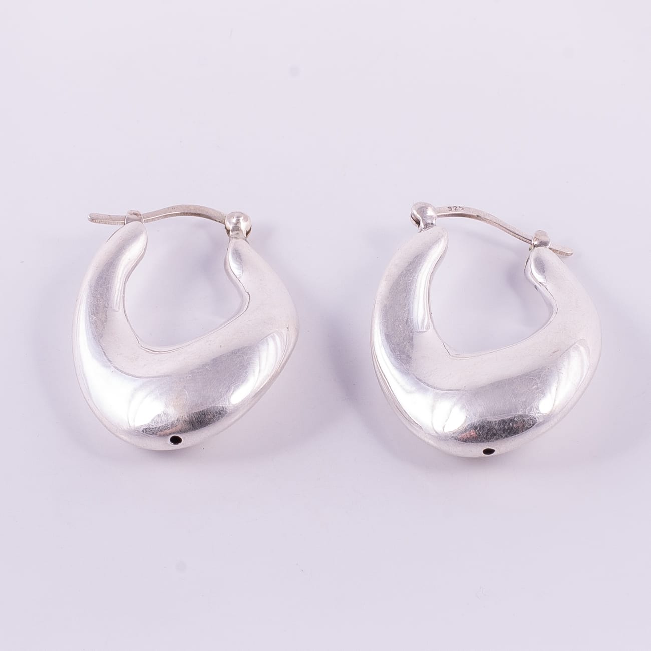 ARI47 - AROS INFLADOS DE PLATA 925 GOTA ANCHA DOBLADA - Imagen 2