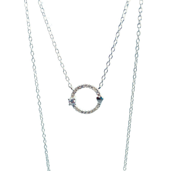 Collar De Plata De Ley 925 Y Lágrima Piedra Natural