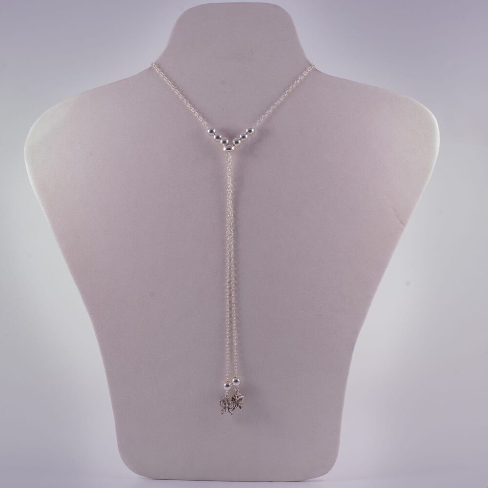 CONJUNTO DE PLATA 925 REGULABLE CON DIJE DE MARIPOSAS - CR13 - Imagen 2