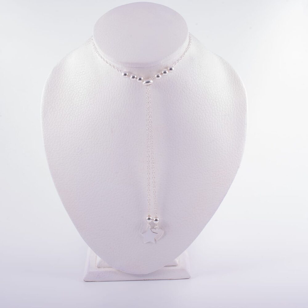 CORBATERA DE PLATA 925 + DIJES DE ESTRELLA Y CORAZON - Imagen 2