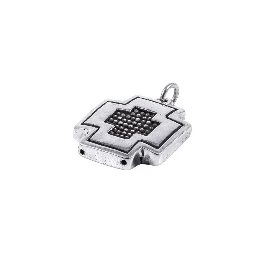DIJE DE PLATA 925 CRUZ INFLADA EMPAVONADA - D102