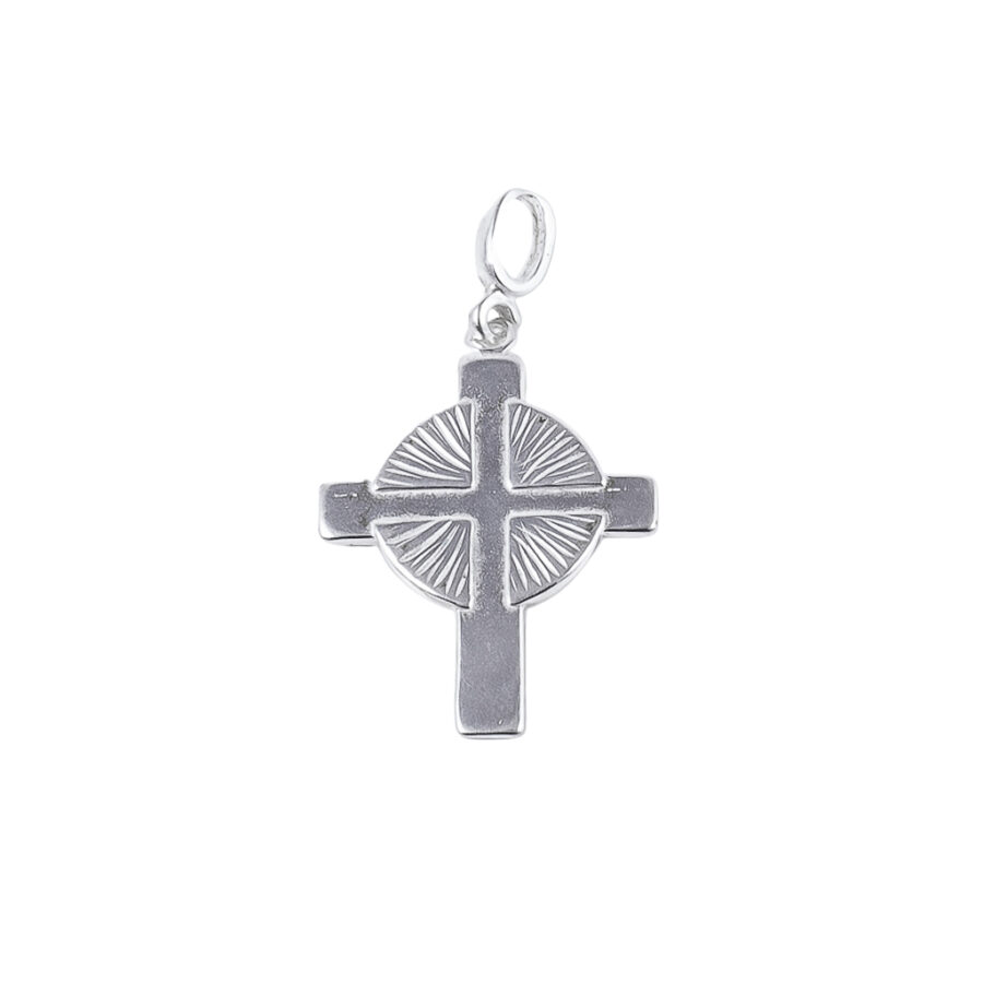 DIJE DE PLATA 925 CRUZ CON CIRCULO -D2116