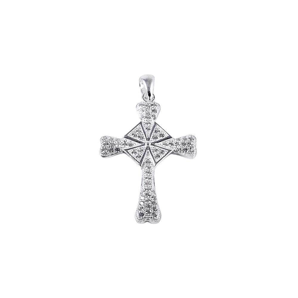 DIJE PLATA 925 CRUZ CON ZIRCONIA GRANDE - D2129