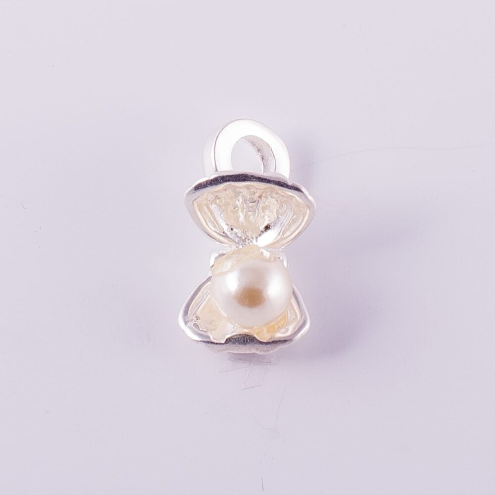 D2194 - DIJE DE PLATA 925 ALMEJA CON PERLA INTERNA 3D - Imagen 2