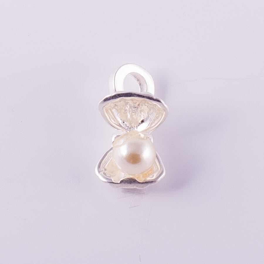 D2194 - DIJE DE PLATA 925 ALMEJA CON PERLA INTERNA 3D - Imagen 2
