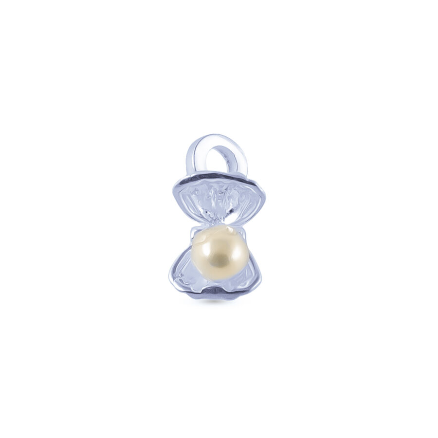 D2194 - DIJE DE PLATA 925 ALMEJA CON PERLA INTERNA 3D