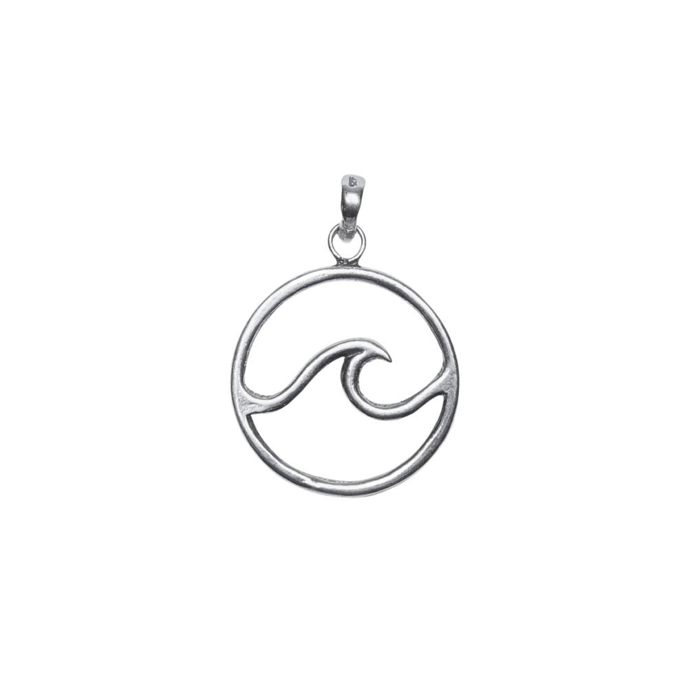 DIJE DE PLATA 925 OLA DE MAR CIRCULAR HUECA CHATA - D2348A