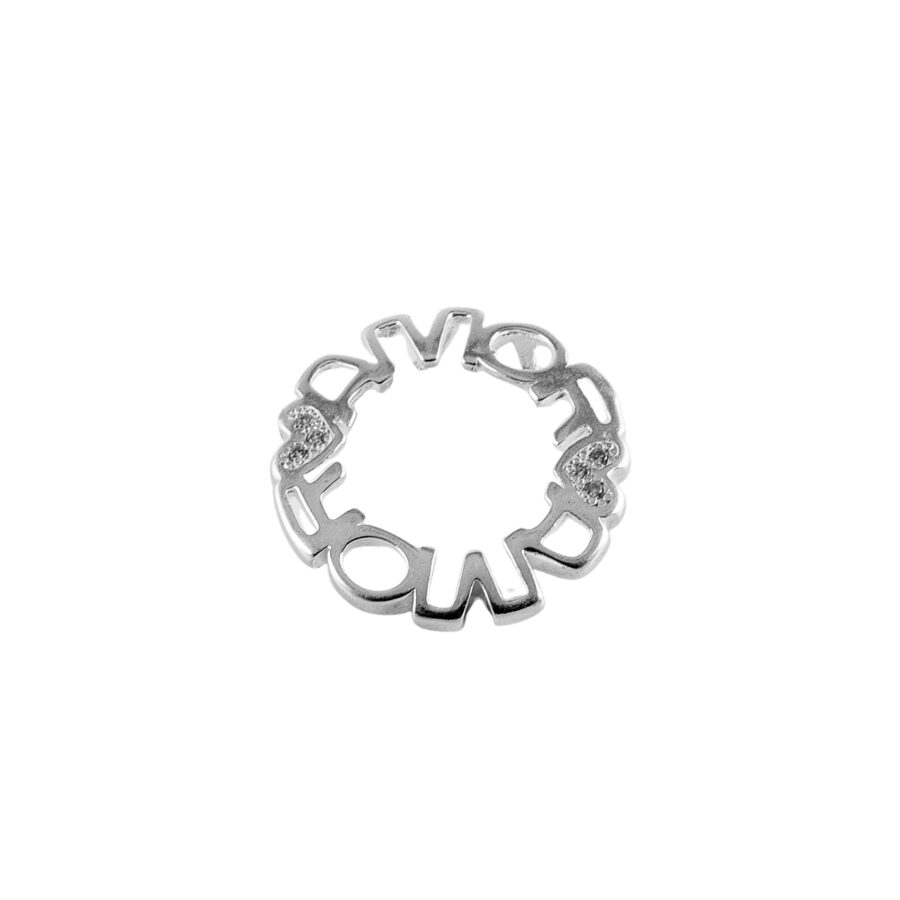 DIJE DE PLATA 925 AMOR CON CORAZÓN CUBIC CIRCULAR - D2365