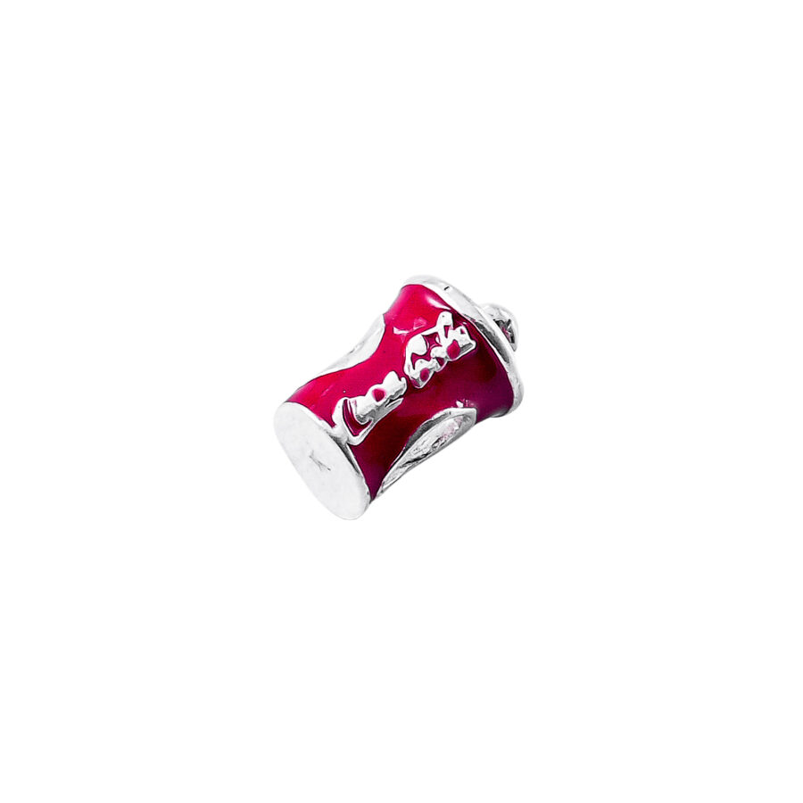 DIJE DE PLATA 925 DONA PASANTE COCACOLA COLOR ROJO - D2384