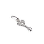 DIJE DE PLATA 925 LLAVE CON CORAZÓN CHICO Y ZIRCONIAS - Imagen 2