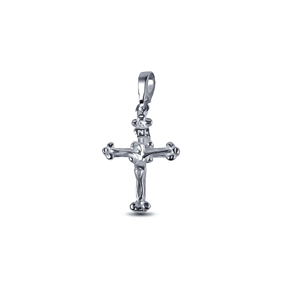 DIJE PLATA 925 CRUZ CON JESUS DETALLES A LOS COSTADOS - Imagen 2