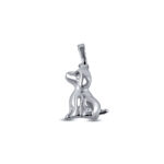 DIJE DE PLATA 925 PERRO SENTADO OJO CALADO - D2472 - Imagen 2