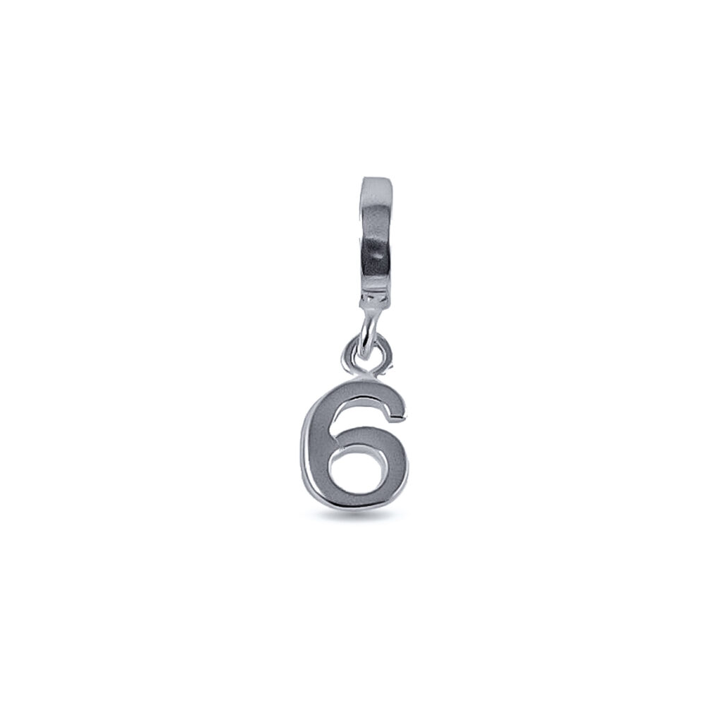 DIJE PLATA 925 NUMERO 6 LISO - D2481A - Imagen 2