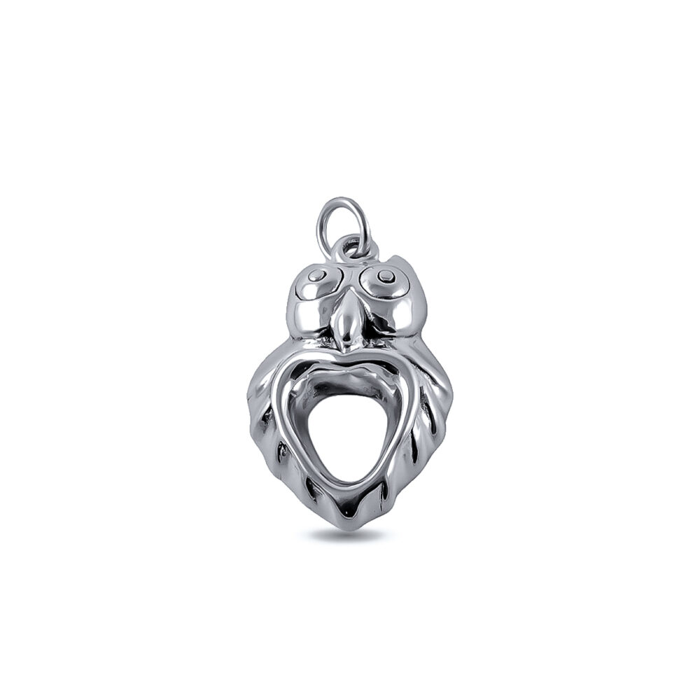 DIJE DE PLATA 925 BUHO INFLADO GRANDE CALADO - D2568 - Imagen 2