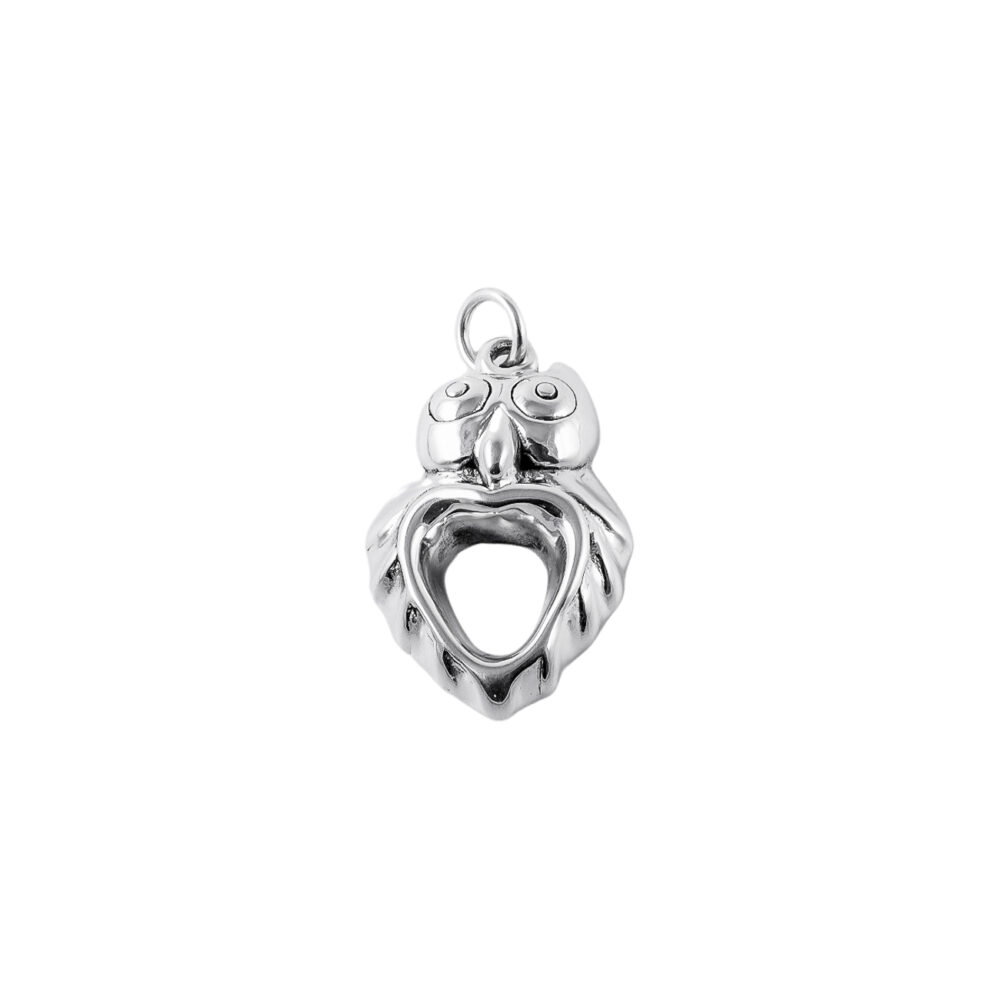 DIJE DE PLATA 925 BUHO INFLADO GRANDE CALADO - D2568
