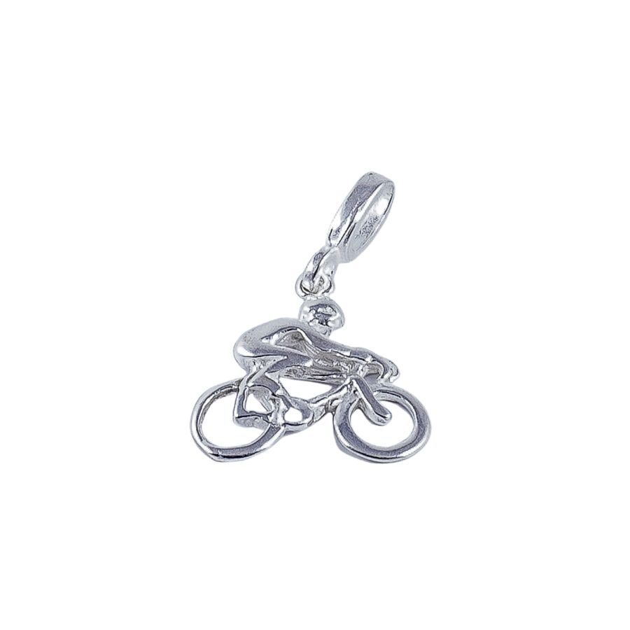 DIJE DE PLATA 925 BICICLETA CON PERSONA MEDIANA - D2685