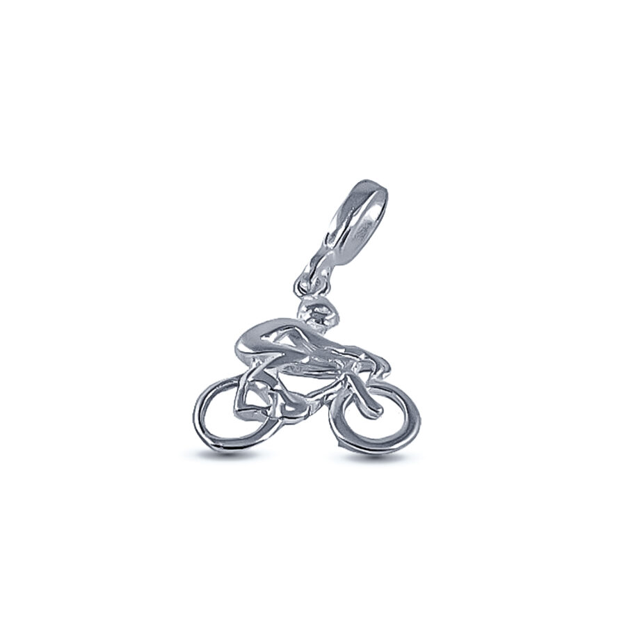DIJE DE PLATA 925 BICICLETA CON PERSONA MEDIANA - D2685 - Imagen 2
