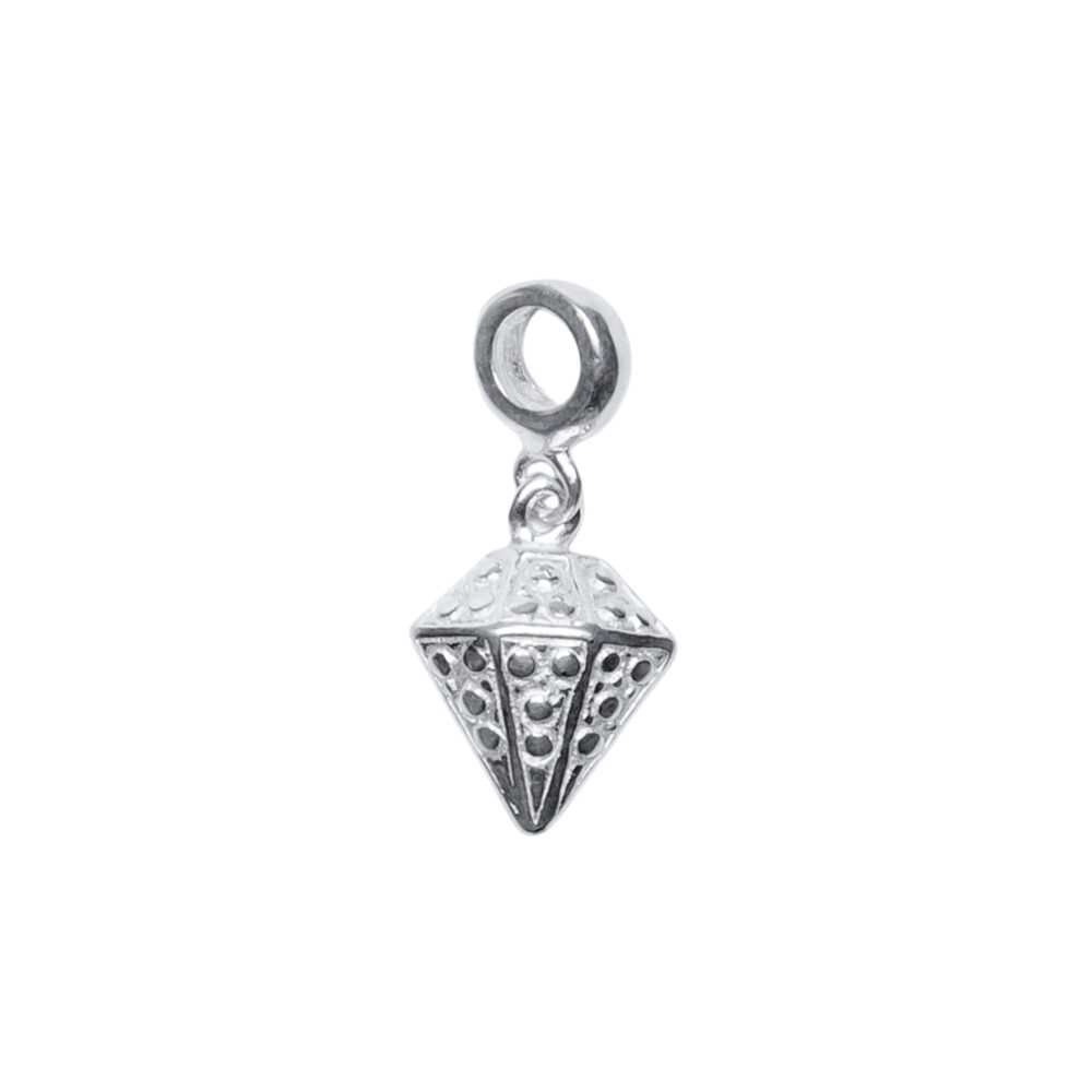 DIJE DE PLATA 925 DONA  DIAMANTE LABRADO 3D - D2705