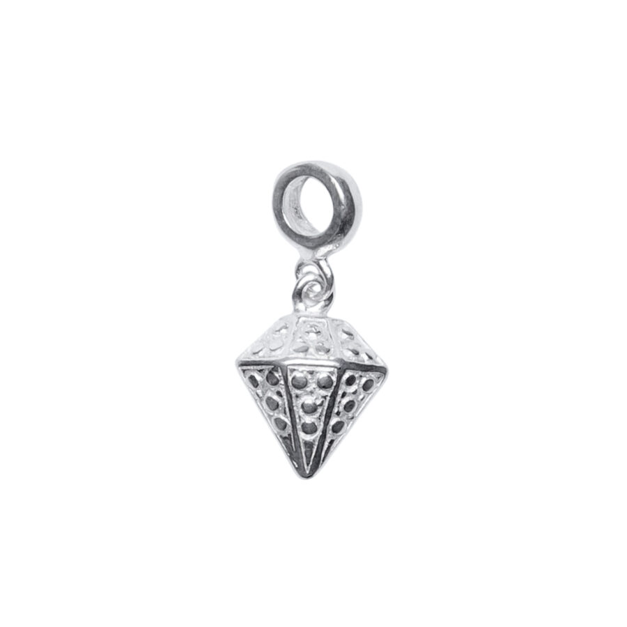 DIJE DE PLATA 925 DONA  DIAMANTE LABRADO 3D - D2705