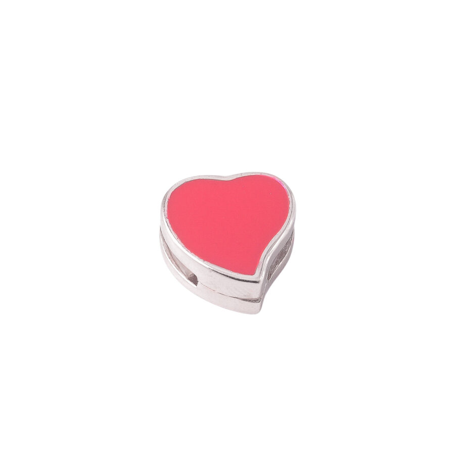 DIJE DE PLATA 925 CHATO ROSE CORAZON - D2853