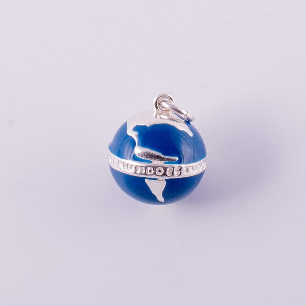 DIJE PLATA 925 MUNDO AZUL PEQUEÑO - D2934 - Imagen 2