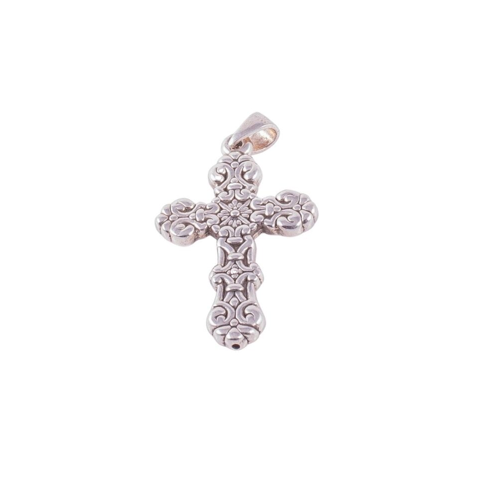 DIJ29 - DIJE DE PLATA 925 CRUZ CON DETALLES ARABESCOS