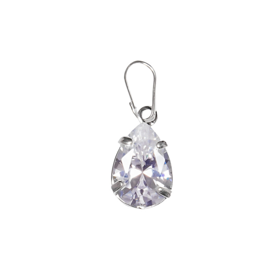 DIJE DE PLATA 925 CON ZIRCONIA ENGARZADA EN FORMA DE GOTA
