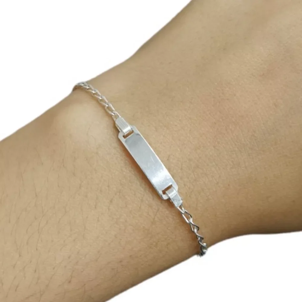 PL503 - PULSERA DE PLATA 925 CON CHAPA DE IDENTIDAD ( TAMAÑO A ELECCION)