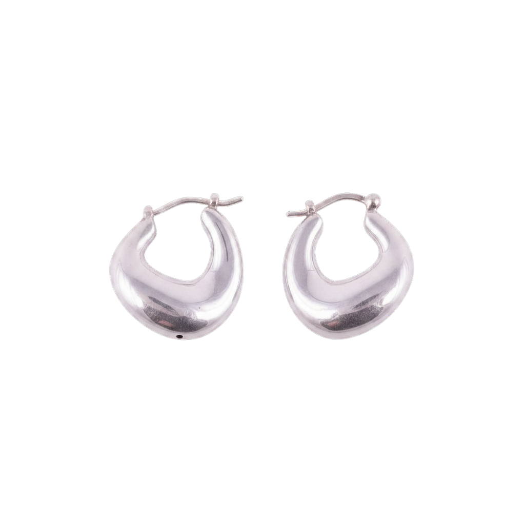 ARI47 - AROS INFLADOS DE PLATA 925 GOTA ANCHA DOBLADA