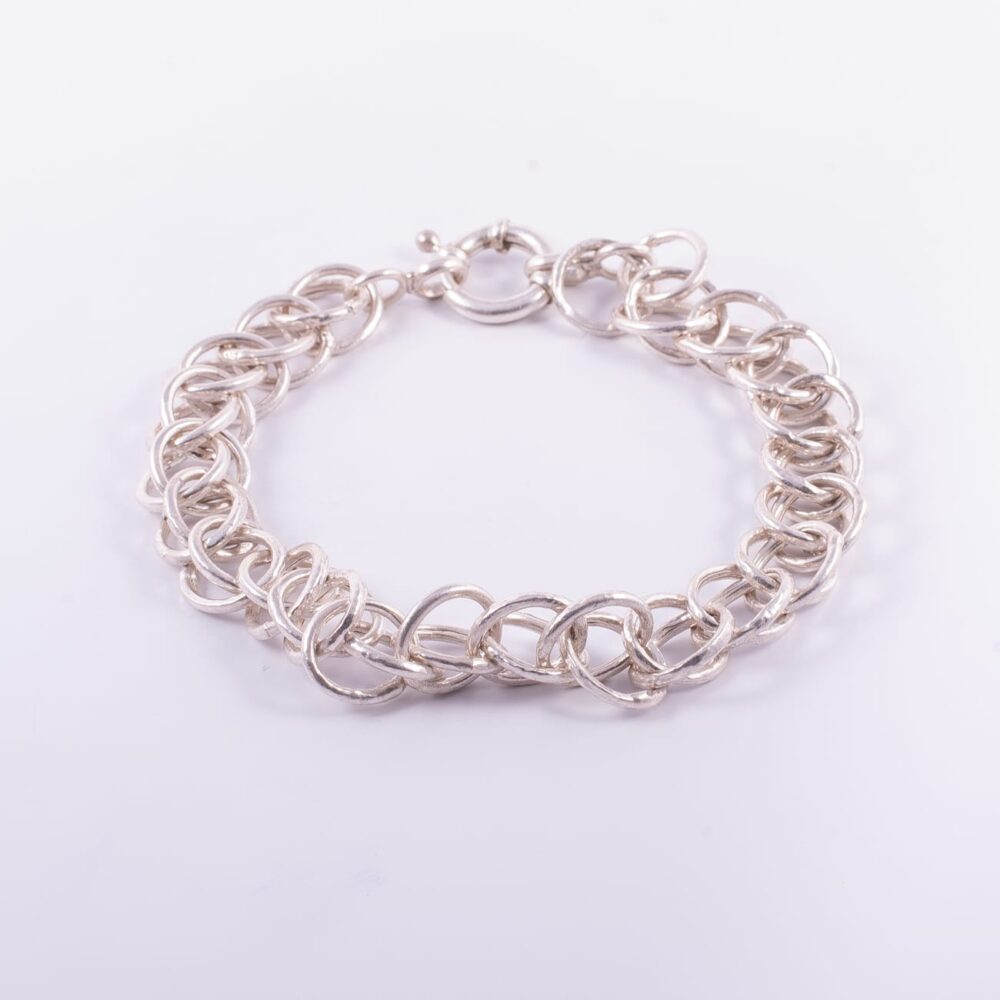 PULSERA DE PLATA NACIONAL ROLO CON CIRCULOS ENTRELAZADOS-P4145 - Imagen 2
