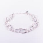 PULSERA DE PLATA 925 TRAMA CORAZONES DOBLE-P4254 - Imagen 2