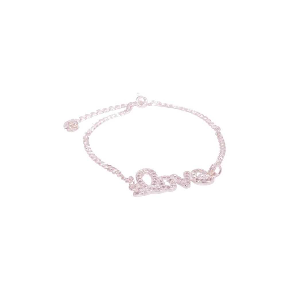 P4315 - PULSERA DE PLATA 925 CON DIJE  LOVE CON CUBIC - Imagen 2