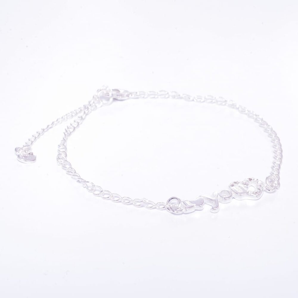 PULSERA DE PLATA 925 DISEÑO I YOU CON CORAZON Y CRISTAL - Imagen 2