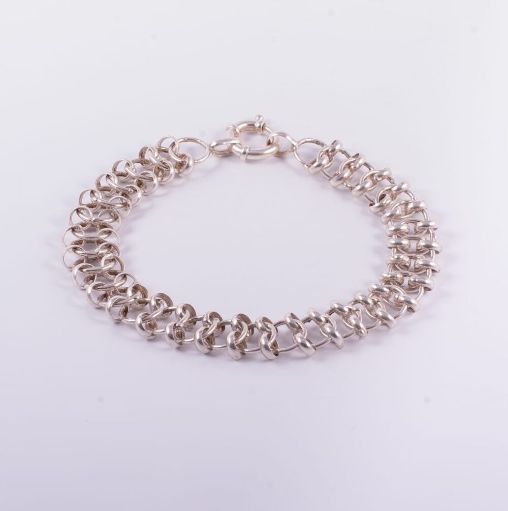 PULSERA DE PLATA NACIONAL ROLO CON CIRCULOS - Imagen 2