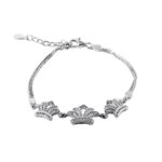 PULSERA DE PLATA 925 CORONA CUBIC - P458 - Imagen 2
