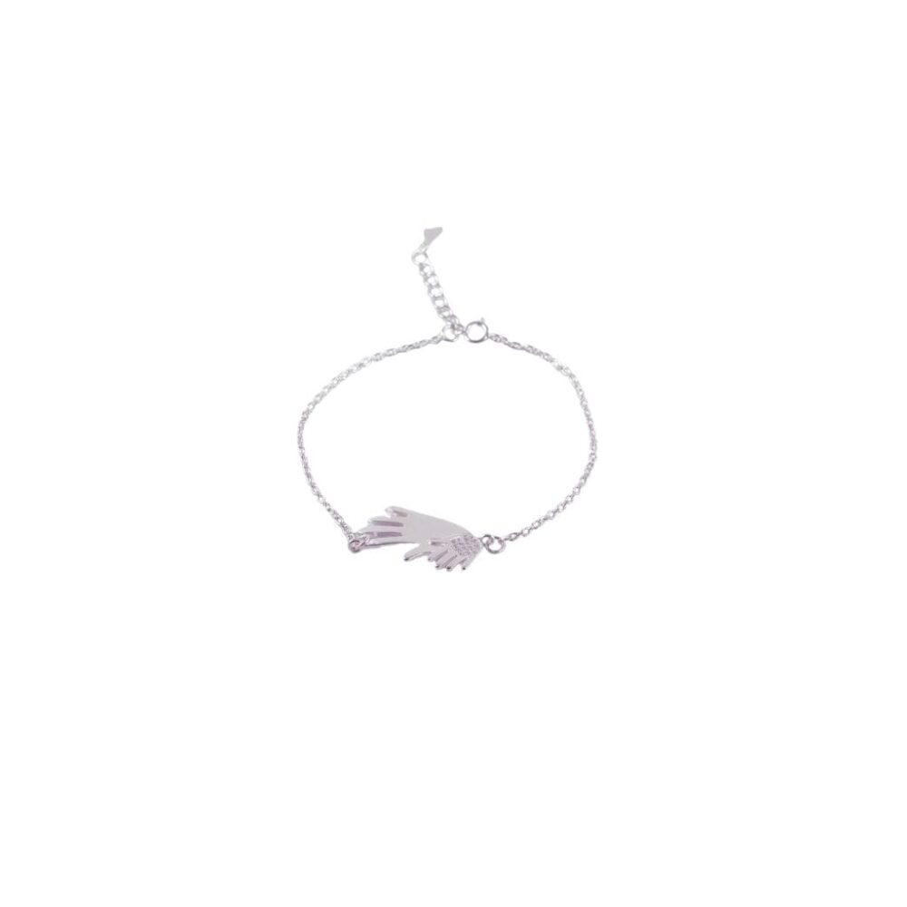 PULSERA DE PLATA 925 CON DIJE MANO CON CUBIC-PL400A - Imagen 2