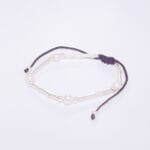 PULSERA CON PERLA Y CILINDRICOS DE PLATA 925 MACRAME - Imagen 2