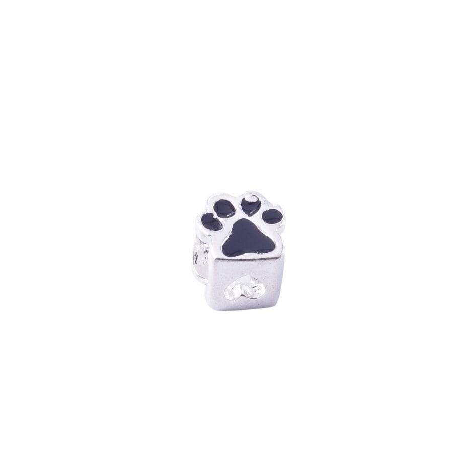 DIJE DE PLATA 925 DONA HUELLA DE PERRO PASANTE ESMALTADA