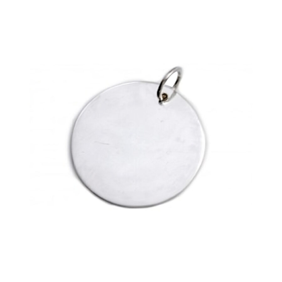 DIJE CHAPITA PLATA 925 REDONDA CON GRABADO  - JOPE03